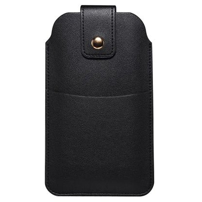 6.2-6.5inch Phone Storage Pouch Microfiber Leather Waist Bag, Size M