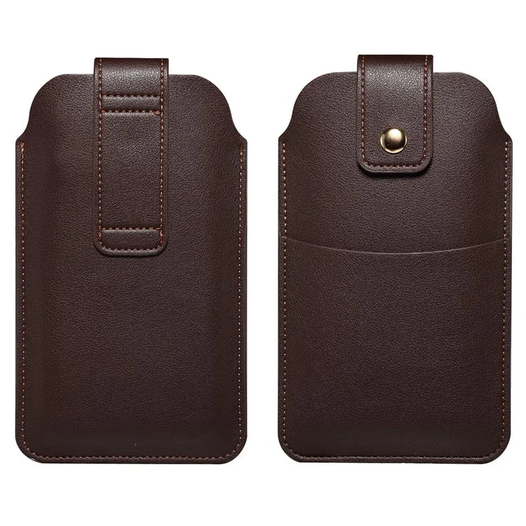 6.2-6.5inch Phone Storage Pouch Microfiber Leather Waist Bag, Size M