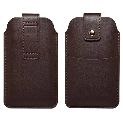 6.2-6.5inch Phone Storage Pouch Microfiber Leather Waist Bag, Size M