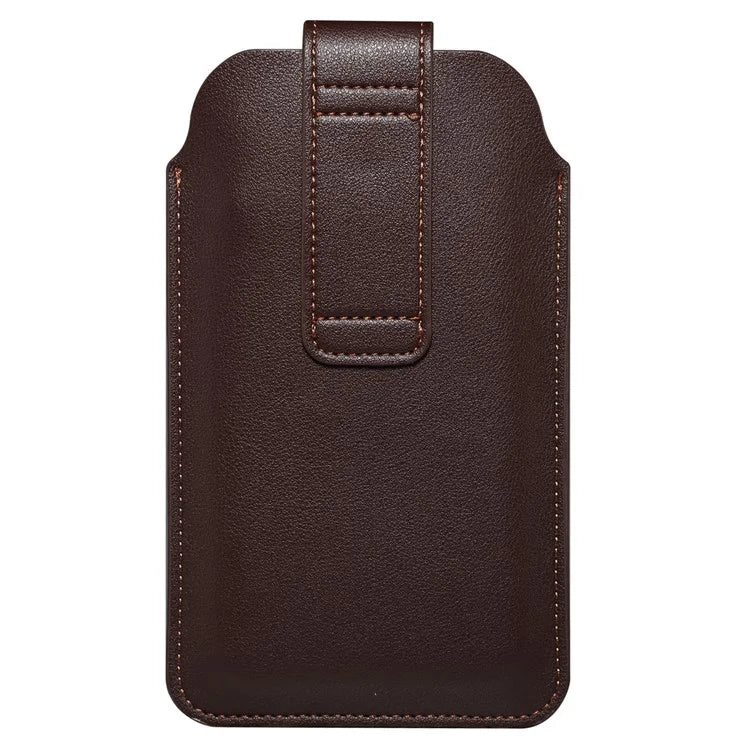 6.2-6.5inch Phone Storage Pouch Microfiber Leather Waist Bag, Size M