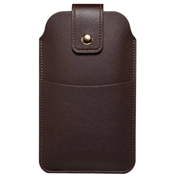6.2-6.5inch Phone Storage Pouch Microfiber Leather Waist Bag, Size M