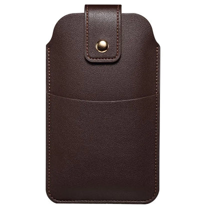 6.2-6.5inch Phone Storage Pouch Microfiber Leather Waist Bag, Size M
