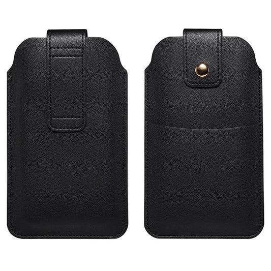 6.7-6.9 Inch Universal Phone Storage Pouch Microfiber Leather Waist Bag, Size L