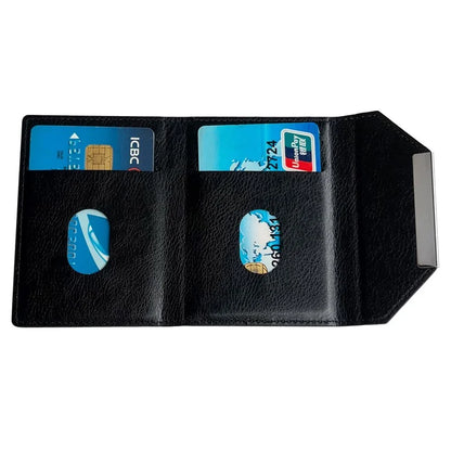 Solid Color PU Leather Card Bag Hardware Design 4 Card Slots Organizer