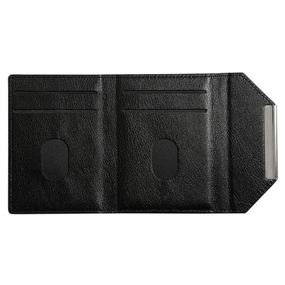 Solid Color PU Leather Card Bag Hardware Design 4 Card Slots Organizer