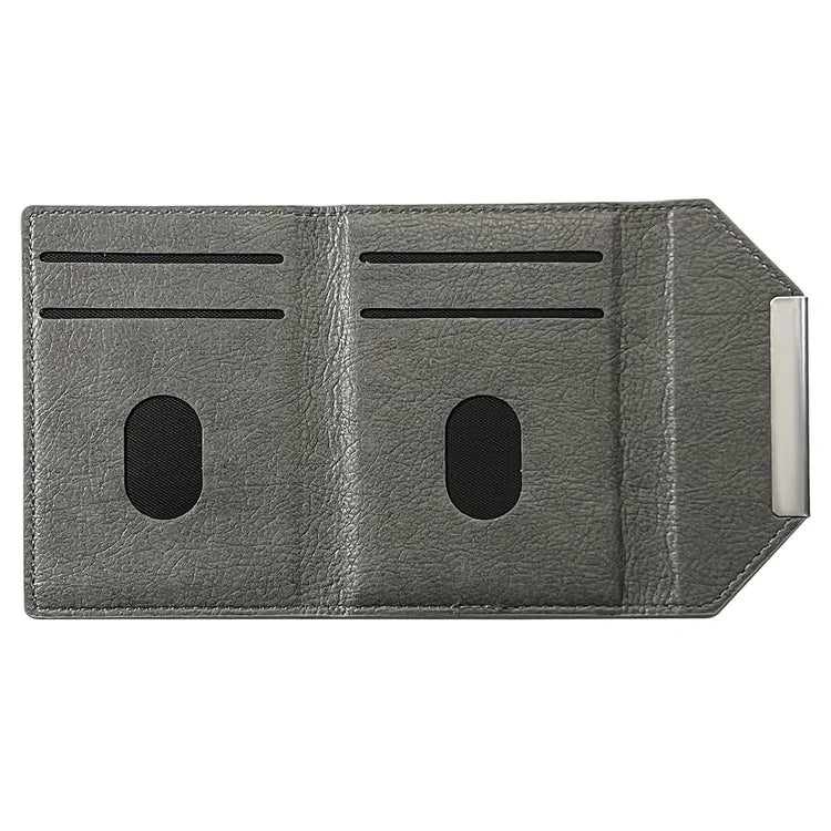 Solid Color PU Leather Card Bag Hardware Design 4 Card Slots Organizer