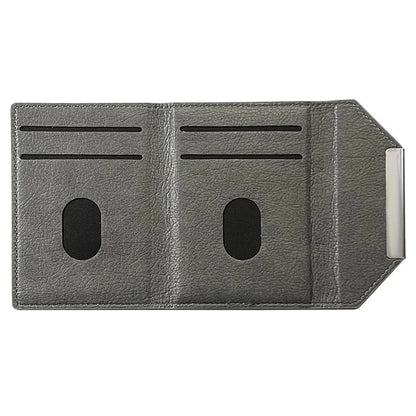 Solid Color PU Leather Card Bag Hardware Design 4 Card Slots Organizer