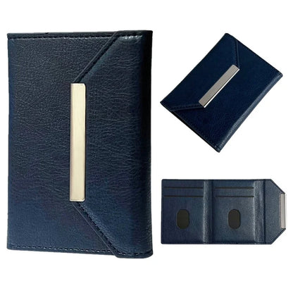 Solid Color PU Leather Card Bag Hardware Design 4 Card Slots Organizer