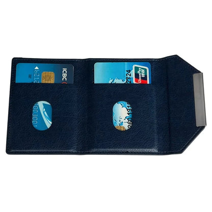 Solid Color PU Leather Card Bag Hardware Design 4 Card Slots Organizer