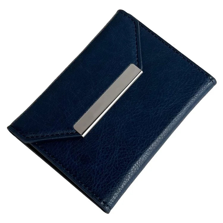Solid Color PU Leather Card Bag Hardware Design 4 Card Slots Organizer