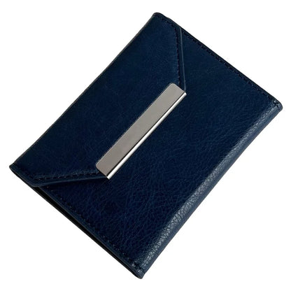 Solid Color PU Leather Card Bag Hardware Design 4 Card Slots Organizer