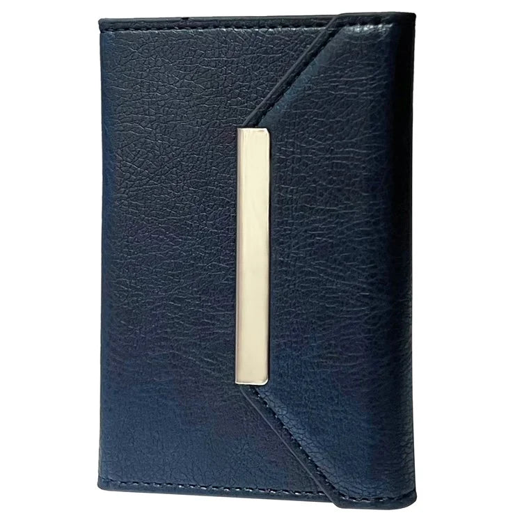 Solid Color PU Leather Card Bag Hardware Design 4 Card Slots Organizer