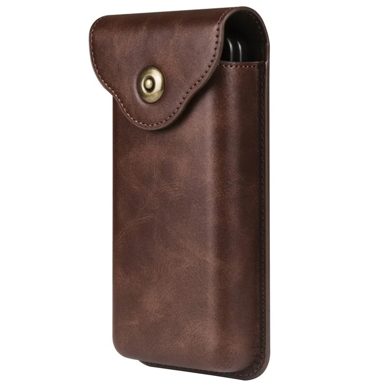 Phone Waist Bag for Samsung Galaxy Z Fold5 5G / Z Fold4 5G Vertical Leather Belt Holster Waist Pouch