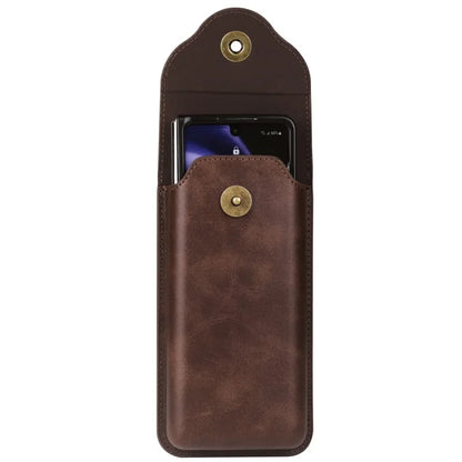 Phone Waist Bag for Samsung Galaxy Z Fold5 5G / Z Fold4 5G Vertical Leather Belt Holster Waist Pouch