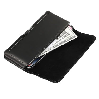 7.0-inch Phone Belt Clip Bag Horizontal Genuine Leather Hiking Waist Bag Fanny Pack