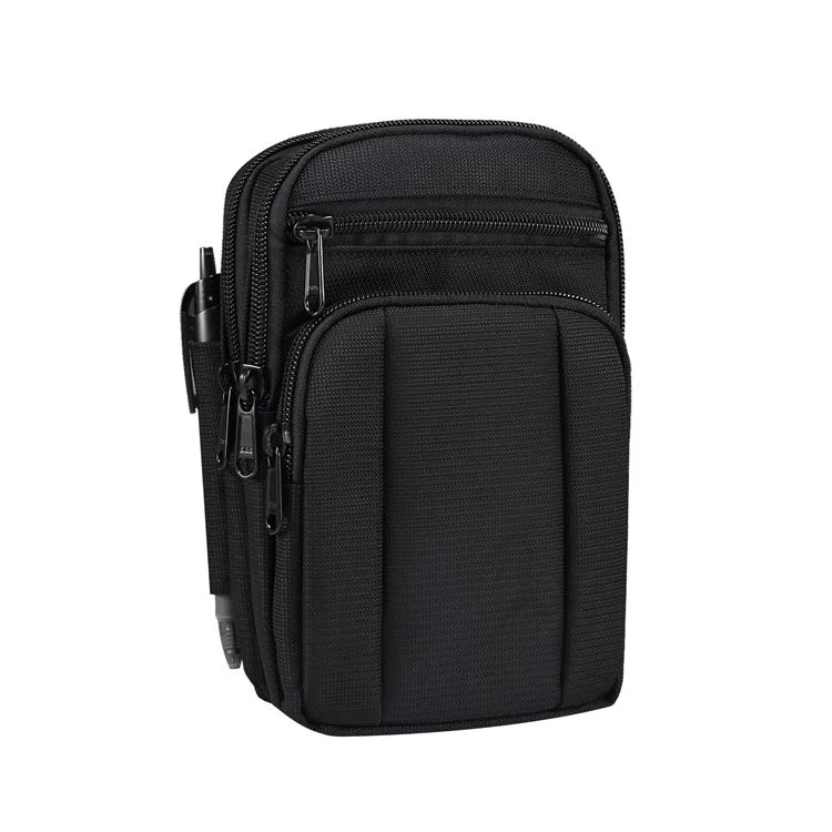 7.2 inch Phone Waist Bag Nylon Crossbody Phone Pouch with Carabiner with Shoulder Strap