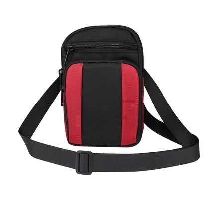 7.2 inch Phone Waist Bag Nylon Crossbody Phone Pouch with Carabiner with Shoulder Strap