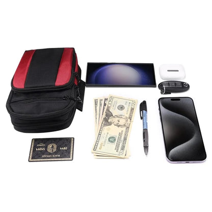 7.2 inch Phone Waist Bag Nylon Crossbody Phone Pouch with Carabiner with Shoulder Strap