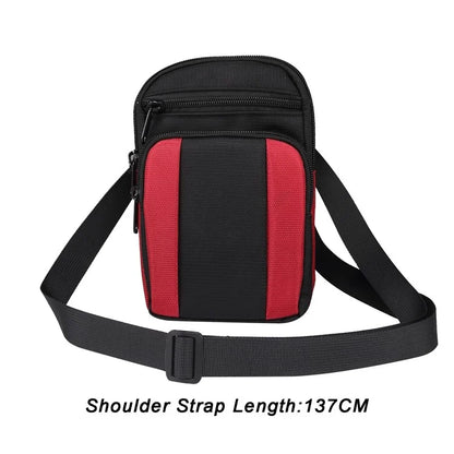 7.2 inch Phone Waist Bag Nylon Crossbody Phone Pouch with Carabiner with Shoulder Strap