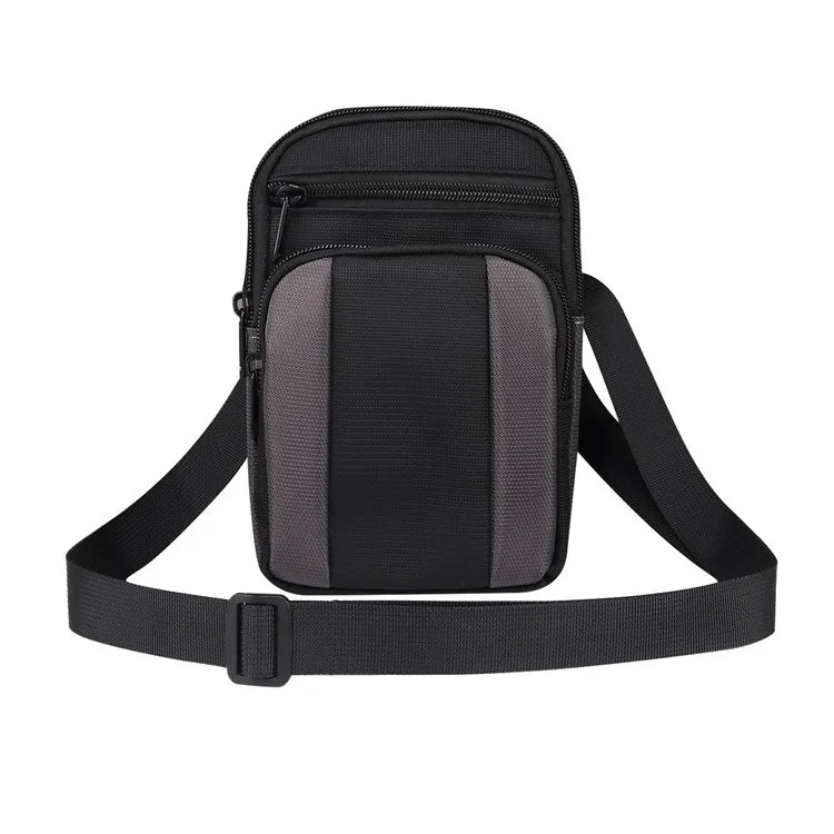 7.2 inch Phone Waist Bag Nylon Crossbody Phone Pouch with Carabiner with Shoulder Strap