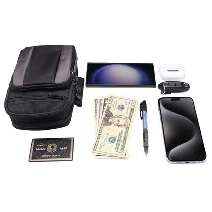 7.2 inch Phone Waist Bag Nylon Crossbody Phone Pouch with Carabiner with Shoulder Strap