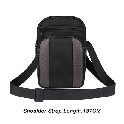 7.2 inch Phone Waist Bag Nylon Crossbody Phone Pouch with Carabiner with Shoulder Strap