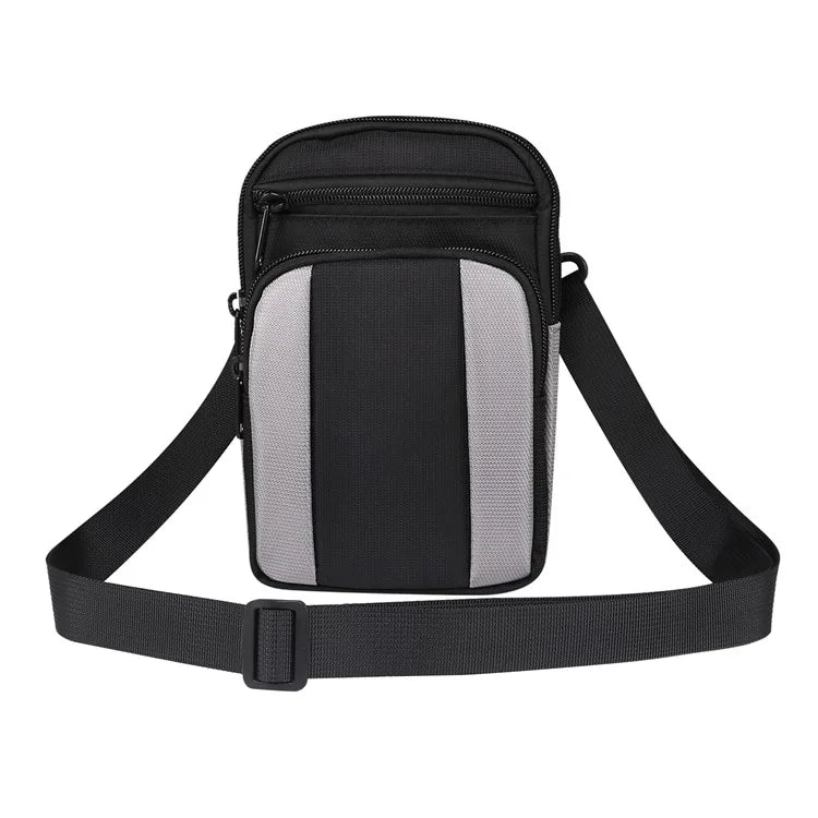 7.2 inch Phone Waist Bag Nylon Crossbody Phone Pouch with Carabiner with Shoulder Strap