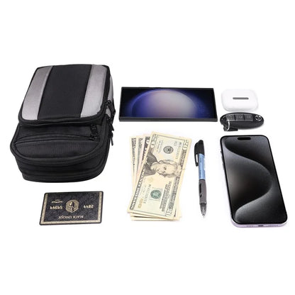 7.2 inch Phone Waist Bag Nylon Crossbody Phone Pouch with Carabiner with Shoulder Strap