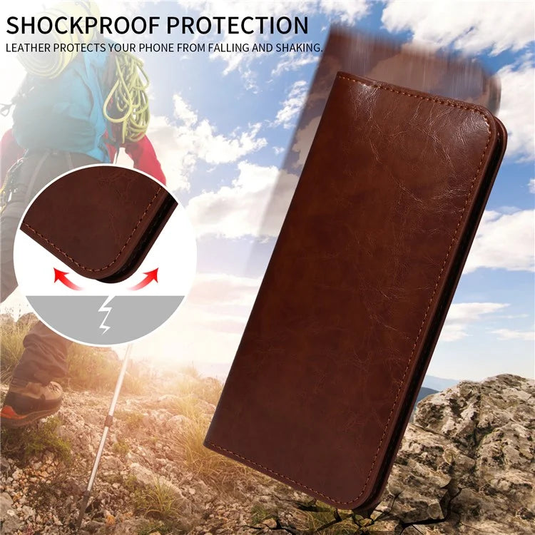 15.7x9cm Universal PU Leather Dual Phone Pouch with Magnetic Closure,  3 Card Slots, Charging Port Access