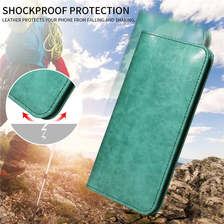 15.7x9cm Universal PU Leather Dual Phone Pouch with Magnetic Closure,  3 Card Slots, Charging Port Access