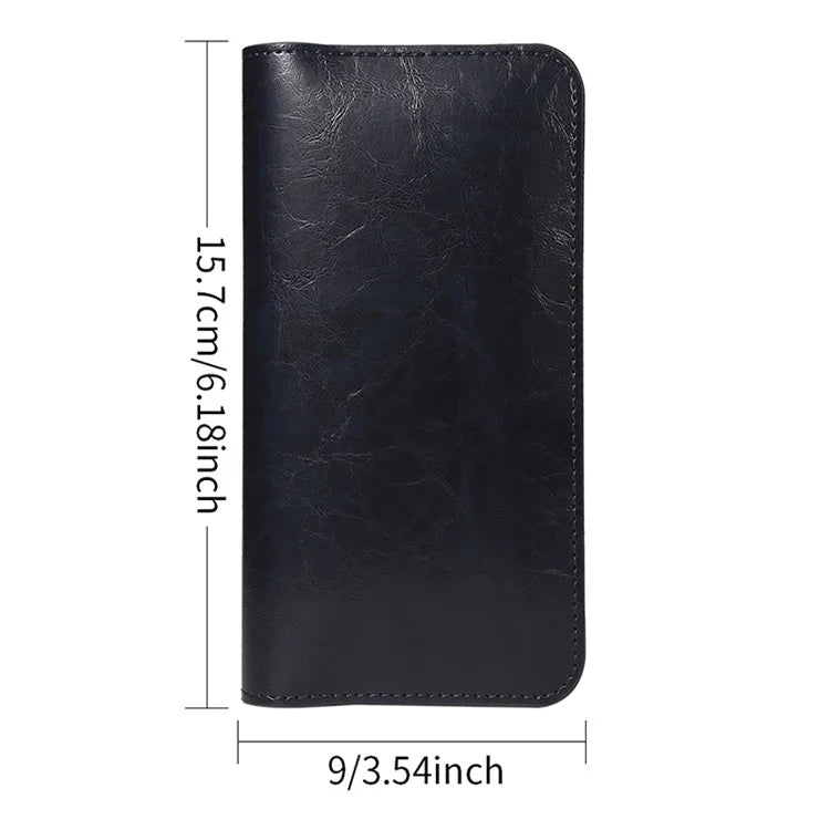15.7x9cm Universal PU Leather Dual Phone Pouch with Magnetic Closure,  3 Card Slots, Charging Port Access
