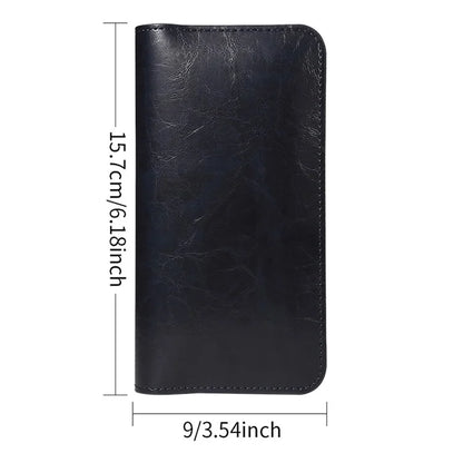 15.7x9cm Universal PU Leather Dual Phone Pouch with Magnetic Closure,  3 Card Slots, Charging Port Access