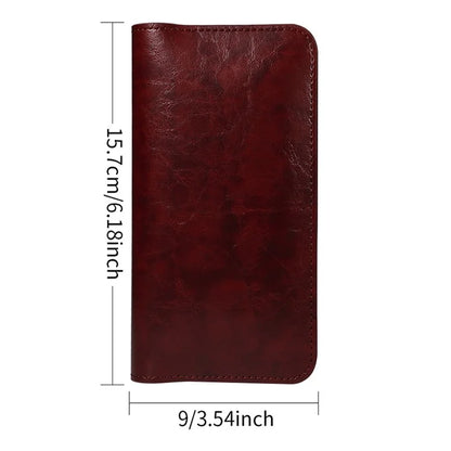 15.7x9cm Universal PU Leather Dual Phone Pouch with Magnetic Closure,  3 Card Slots, Charging Port Access