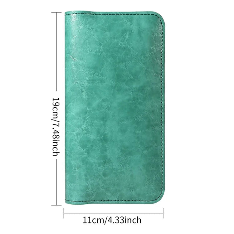 19x11cm Universal PU Leather Dual Phone Pouch with Magnetic Closure,  3 Card Slots, Charging Port Access