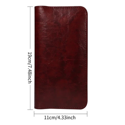 19x11cm Universal PU Leather Dual Phone Pouch with Magnetic Closure,  3 Card Slots, Charging Port Access