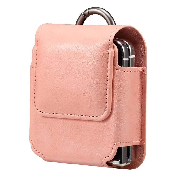 Universal Folding Phone Waist Bag Belt Holster Microfiber Leather Pouch with Ring Buckle