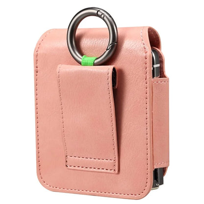 Universal Folding Phone Waist Bag Belt Holster Microfiber Leather Pouch with Ring Buckle