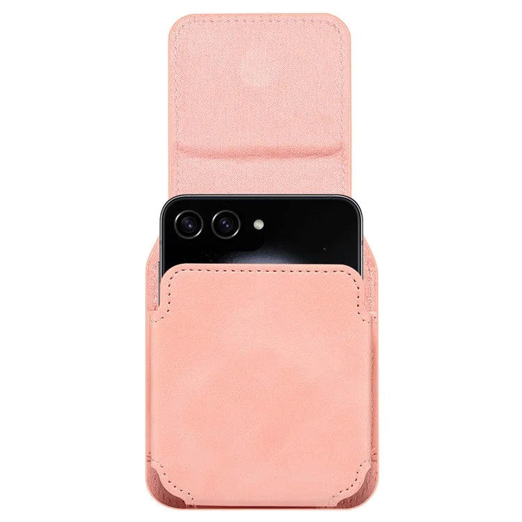 Universal Folding Phone Waist Bag Belt Holster Microfiber Leather Pouch with Ring Buckle