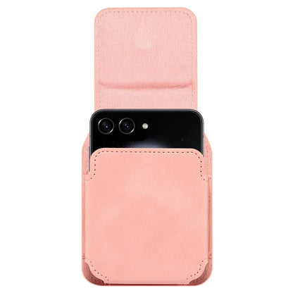Universal Folding Phone Waist Bag Belt Holster Microfiber Leather Pouch with Ring Buckle
