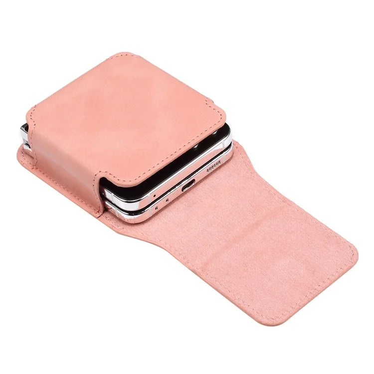 Universal Folding Phone Waist Bag Belt Holster Microfiber Leather Pouch with Ring Buckle