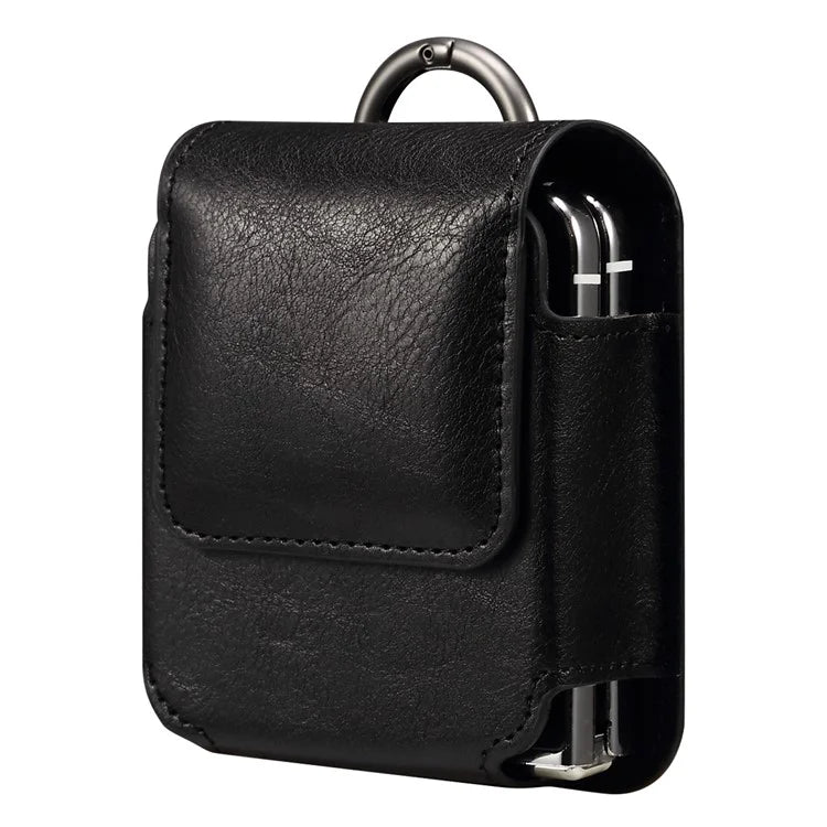 Universal Folding Phone Waist Bag Belt Holster Microfiber Leather Pouch with Ring Buckle