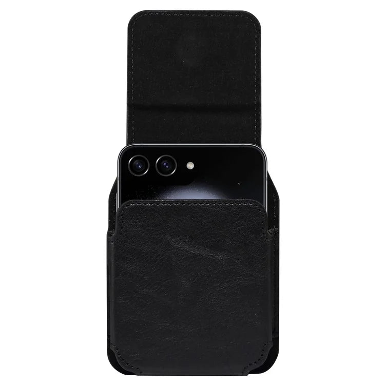 Universal Folding Phone Waist Bag Belt Holster Microfiber Leather Pouch with Ring Buckle