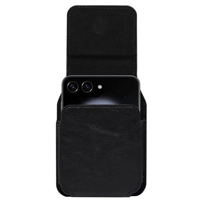 Universal Folding Phone Waist Bag Belt Holster Microfiber Leather Pouch with Ring Buckle