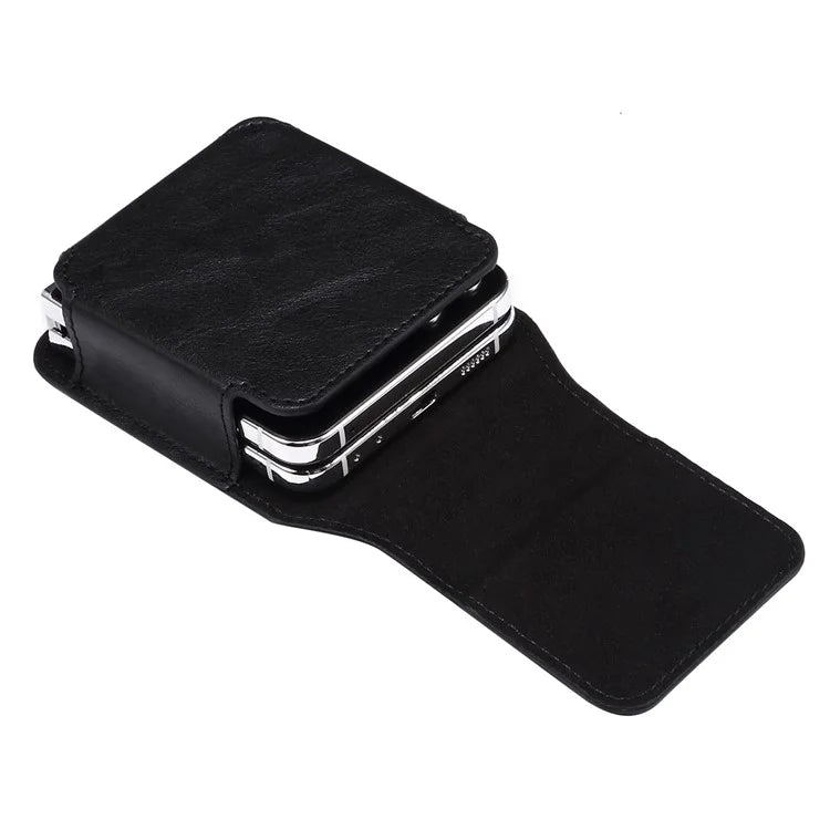 Universal Folding Phone Waist Bag Belt Holster Microfiber Leather Pouch with Ring Buckle