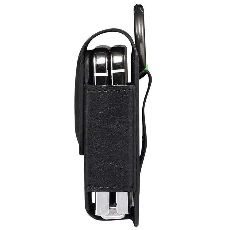 Universal Folding Phone Waist Bag Belt Holster Microfiber Leather Pouch with Ring Buckle