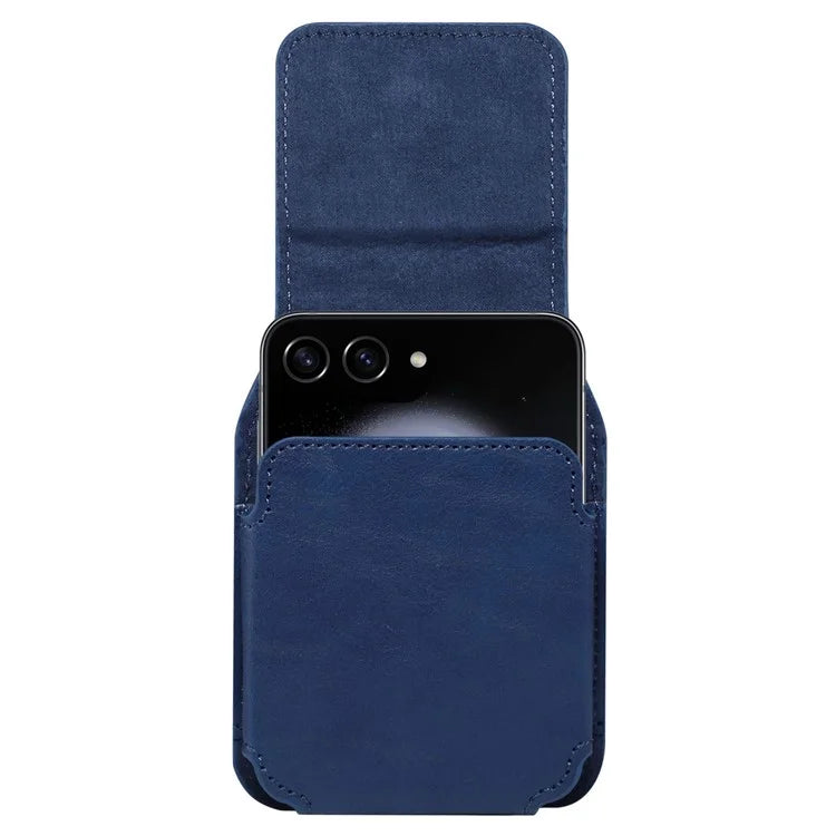 Universal Folding Phone Waist Bag Belt Holster Microfiber Leather Pouch with Ring Buckle