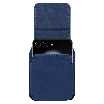 Universal Folding Phone Waist Bag Belt Holster Microfiber Leather Pouch with Ring Buckle