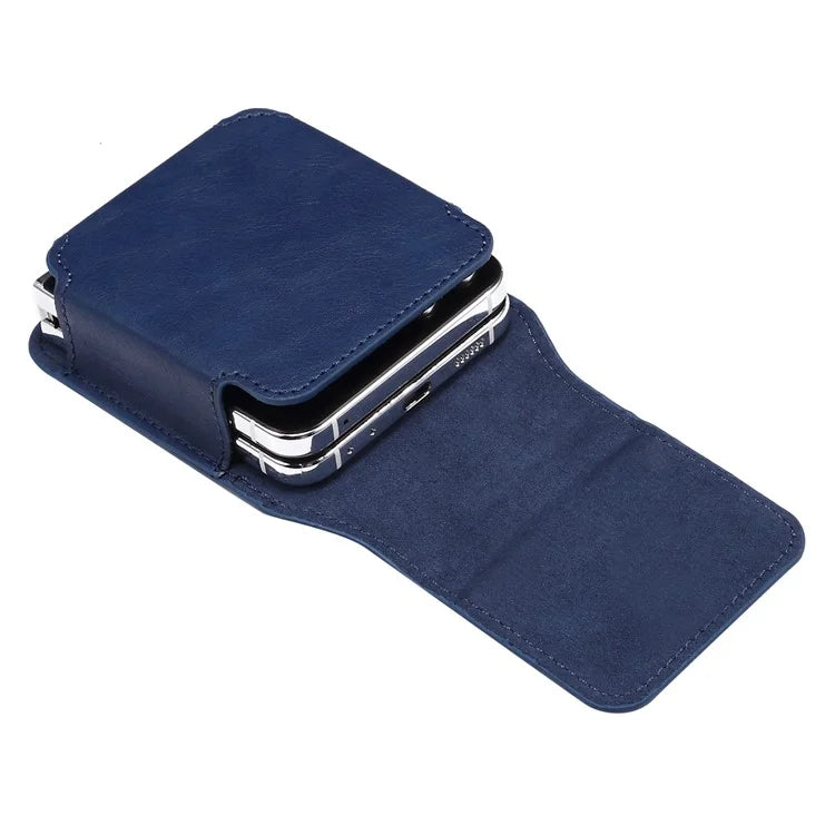 Universal Folding Phone Waist Bag Belt Holster Microfiber Leather Pouch with Ring Buckle