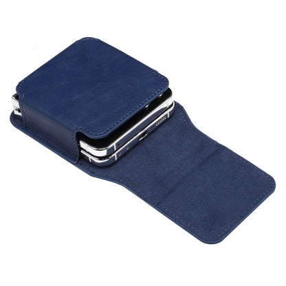 Universal Folding Phone Waist Bag Belt Holster Microfiber Leather Pouch with Ring Buckle