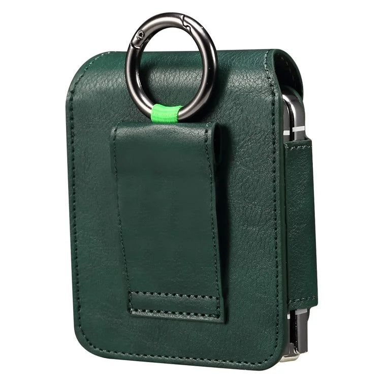 Universal Folding Phone Waist Bag Belt Holster Microfiber Leather Pouch with Ring Buckle